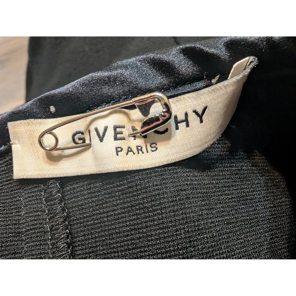 Givenchy Black Long Sleeve Silk Trim Sheath Dress IT 42 US 10 Long Sleeve LBD - Picture 5 of 8